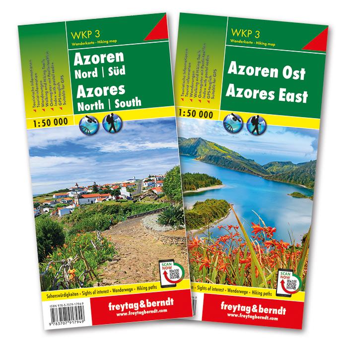 Carte de randonnée et cycliste - Açores, n° WKP3 | Freytag & Berndt carte pliée Freytag & Berndt 