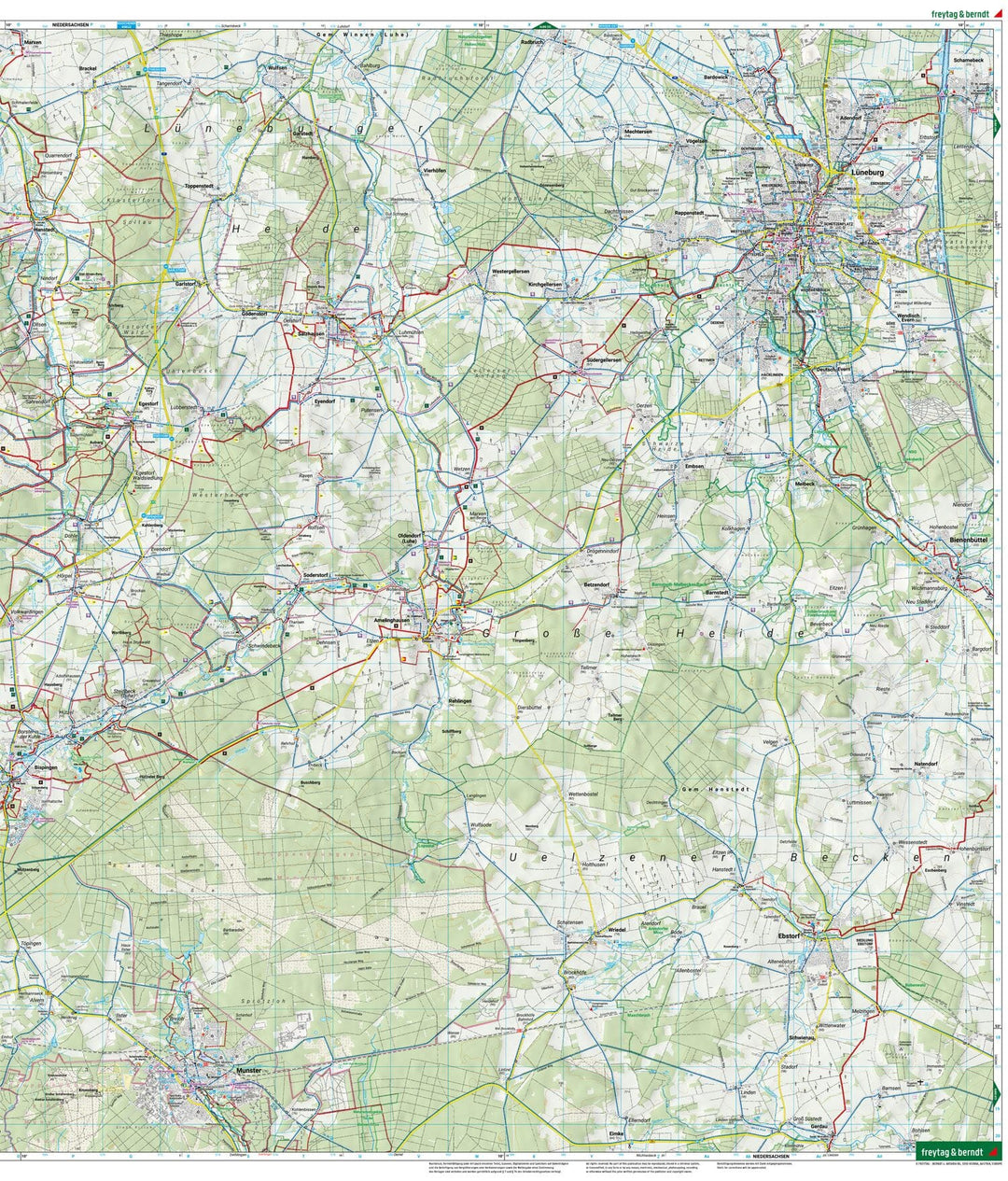 Carte de randonnée et cycliste n° WKD5082- Lüneburger Heide Naturpark | Freytag & Berndt carte pliée Freytag & Berndt 