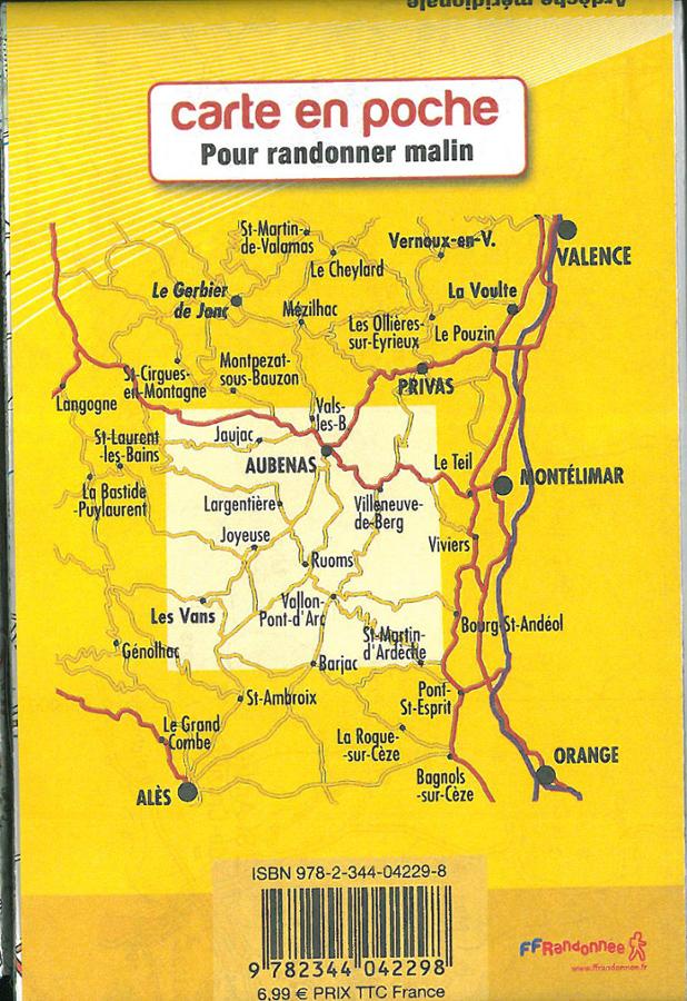 Carte de randonnée et de tourisme (format poche) - Ardèche méridionale | Didier Richard carte pliée Didier Richard 