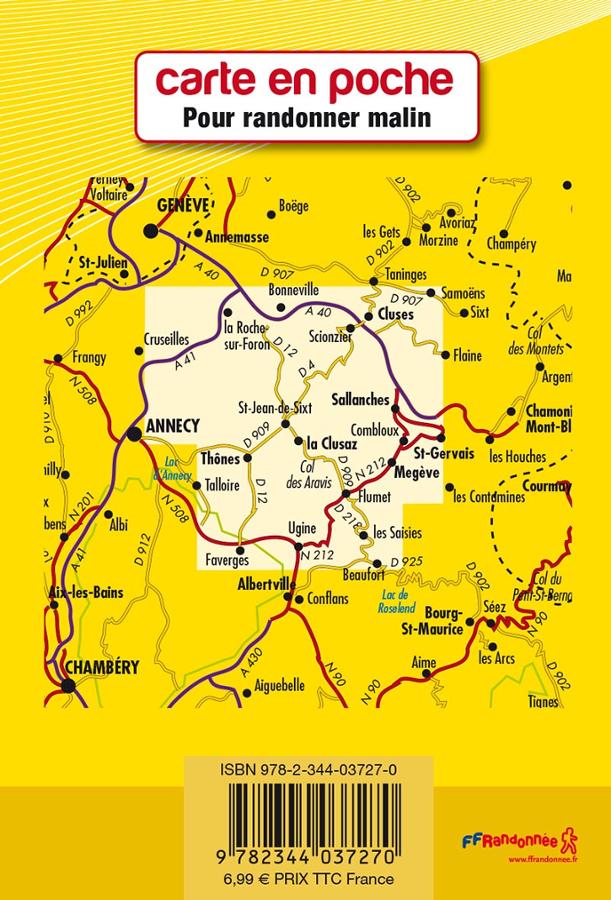 Carte de randonnée et de tourisme (format poche) - Bornes, Aravis, Val d'Arly | Didier Richard carte pliée Didier Richard 