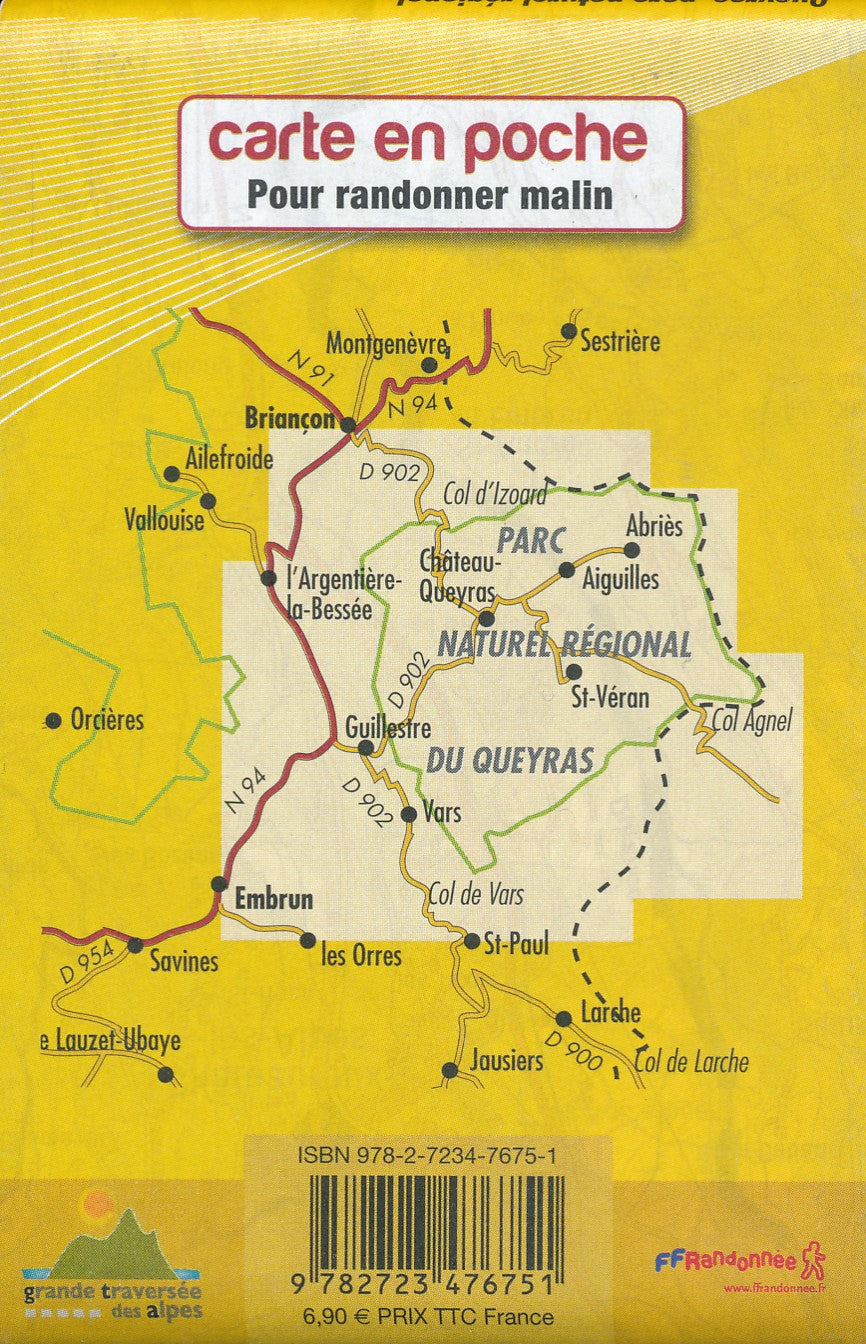 Carte de randonnée et de tourisme (format poche) - Parc national du Queyras | Didier Richard carte pliée Didier Richard 