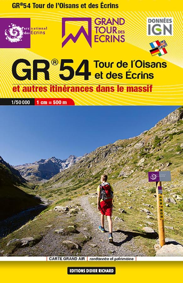 Carte de randonnée et de tourisme (format poche) - Tour des Ecrins GR54 | Didier Richard carte pliée Didier Richard 