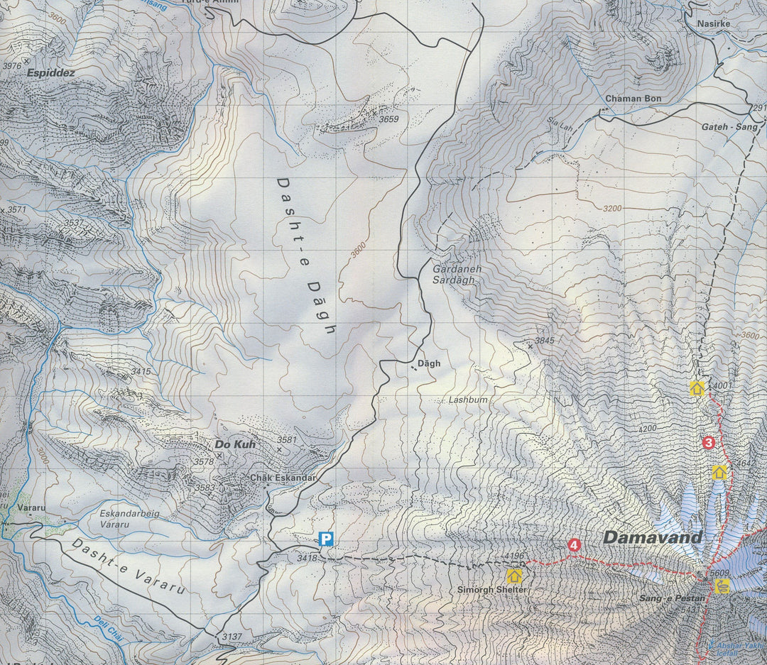 Carte de randonnée et d'escalade - Damavand (Iran) | Climbing Map carte pliée Climbing Map 