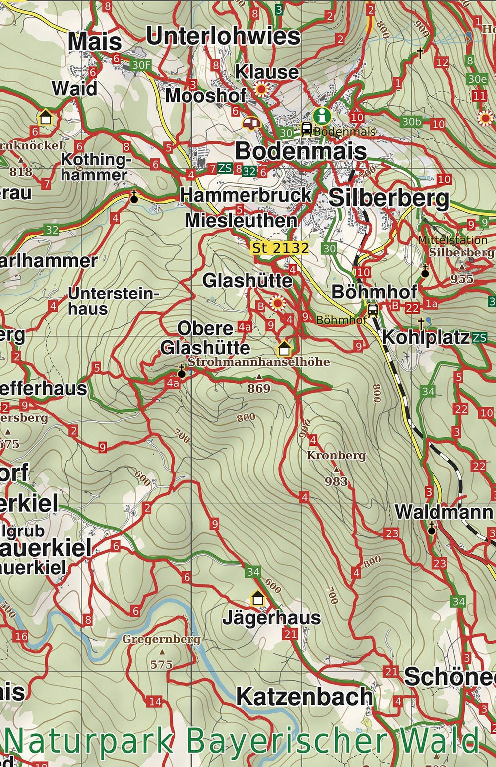 Carte de randonnée - Forêt de Bavière, n° 181 | PhoneMaps carte pliée PhoneMaps 