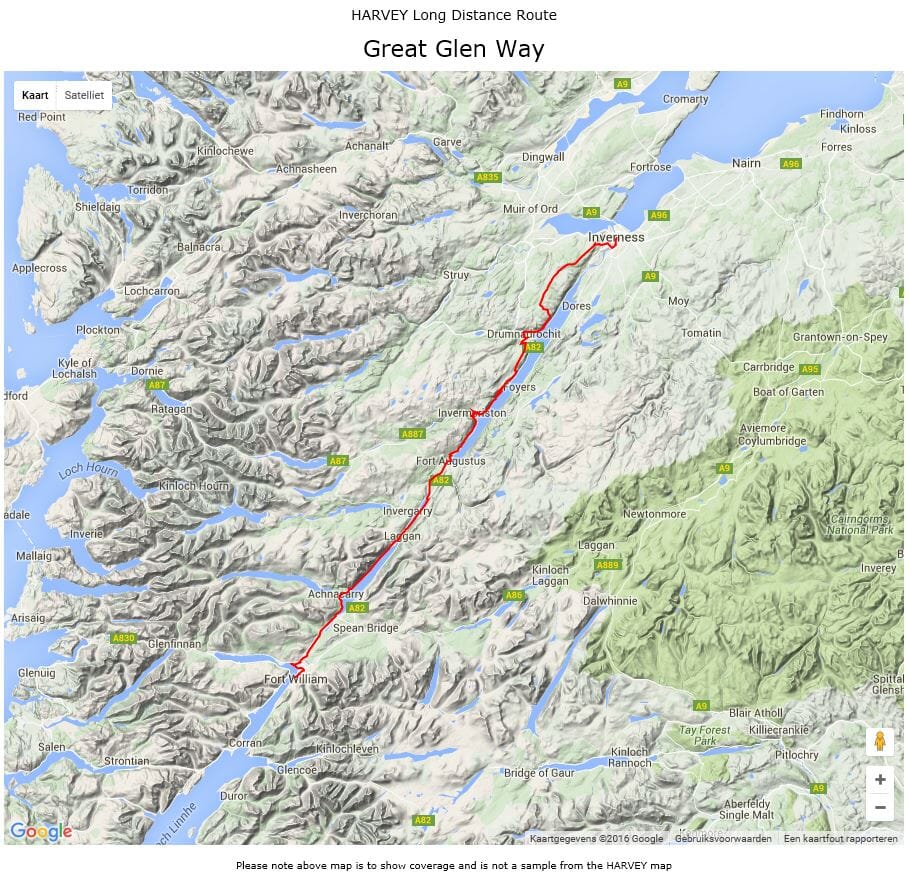 Carte de randonnée - Great Glen Way XT40 | Harvey Maps - National Trail maps carte pliée Harvey Maps 