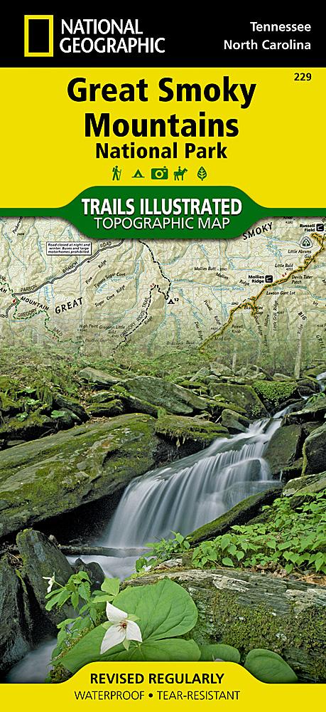 Carte de randonnée - Great Smoky Mountains National Park (Tennessee), n° 229 | National Geographic carte pliée National Geographic 