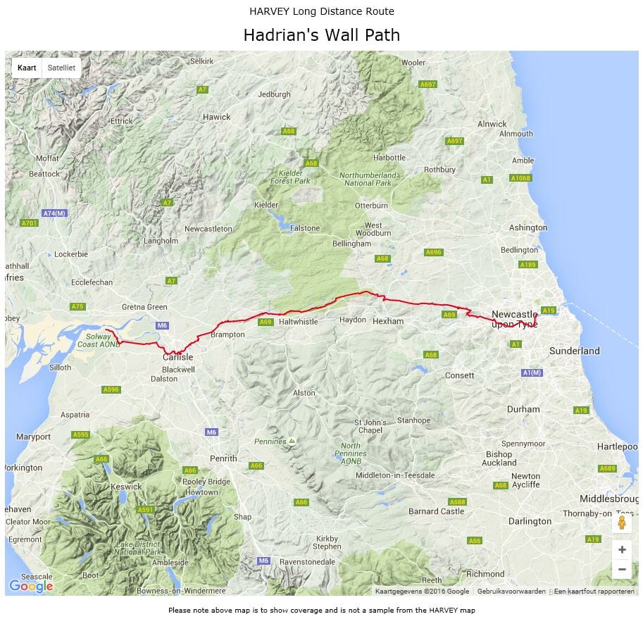 Carte de randonnée - Hadrian's Wall Path XT40 | Harvey Maps - National Trail maps carte pliée Harvey Maps 