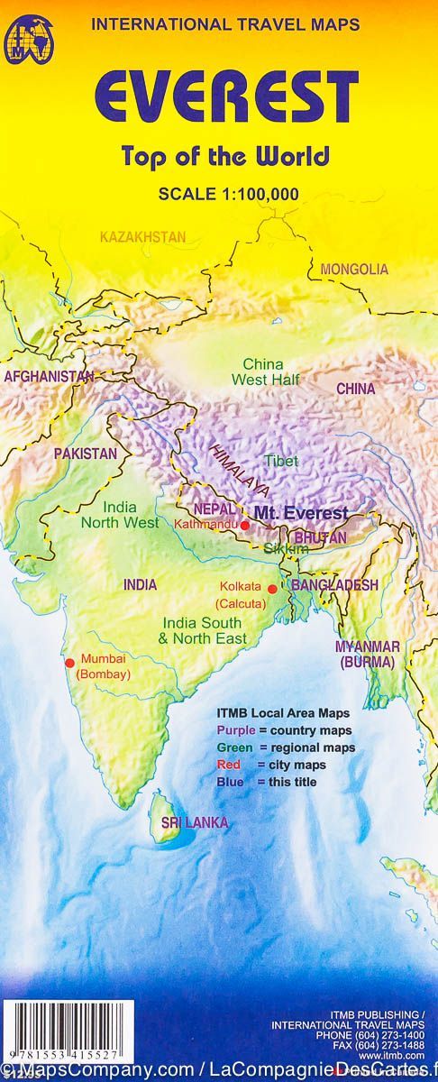 Carte de randonnée - Himalaya & Everest (Népal, Tibet) | ITM carte pliée ITM 