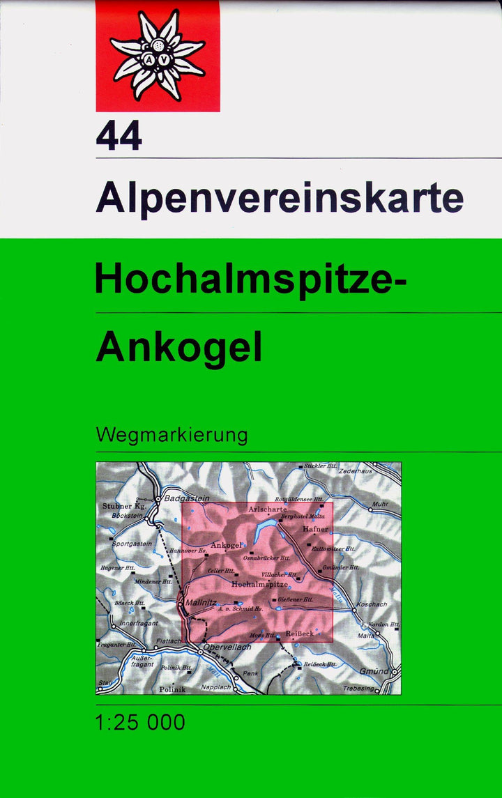 Carte de randonnée - Hochalmspitze /Ankogel, n° 44 (Alpes autrichiennes) | Alpenverein carte pliée Alpenverein 