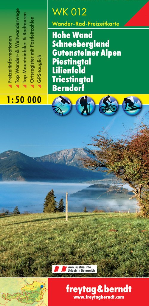 Carte de randonnée - Hohe Wand - Piestingtal -Triestingtal-Gölsental (Alpes autrichiennes), n° WK012 | Freytag & Berndt carte pliée Freytag & Berndt 