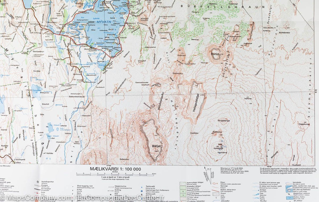 Carte de randonnée - Husavik et Lac Myvatn (Islande) | Ferdakort carte pliée Ferdakort 