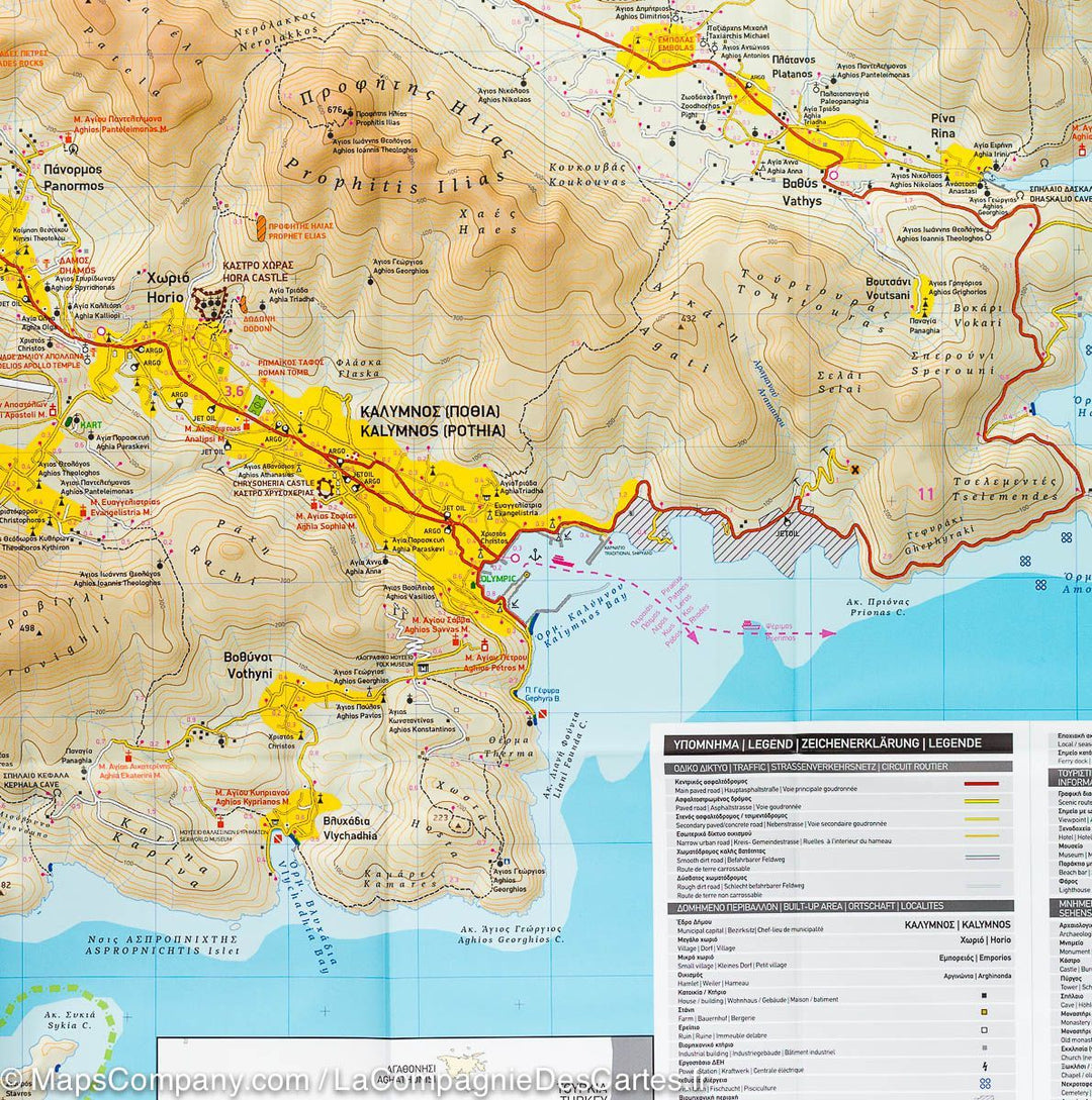 Carte de randonnée - Ile de Kalymnos (Grèce) | Terrain Cartography carte pliée Terrain Cartography 