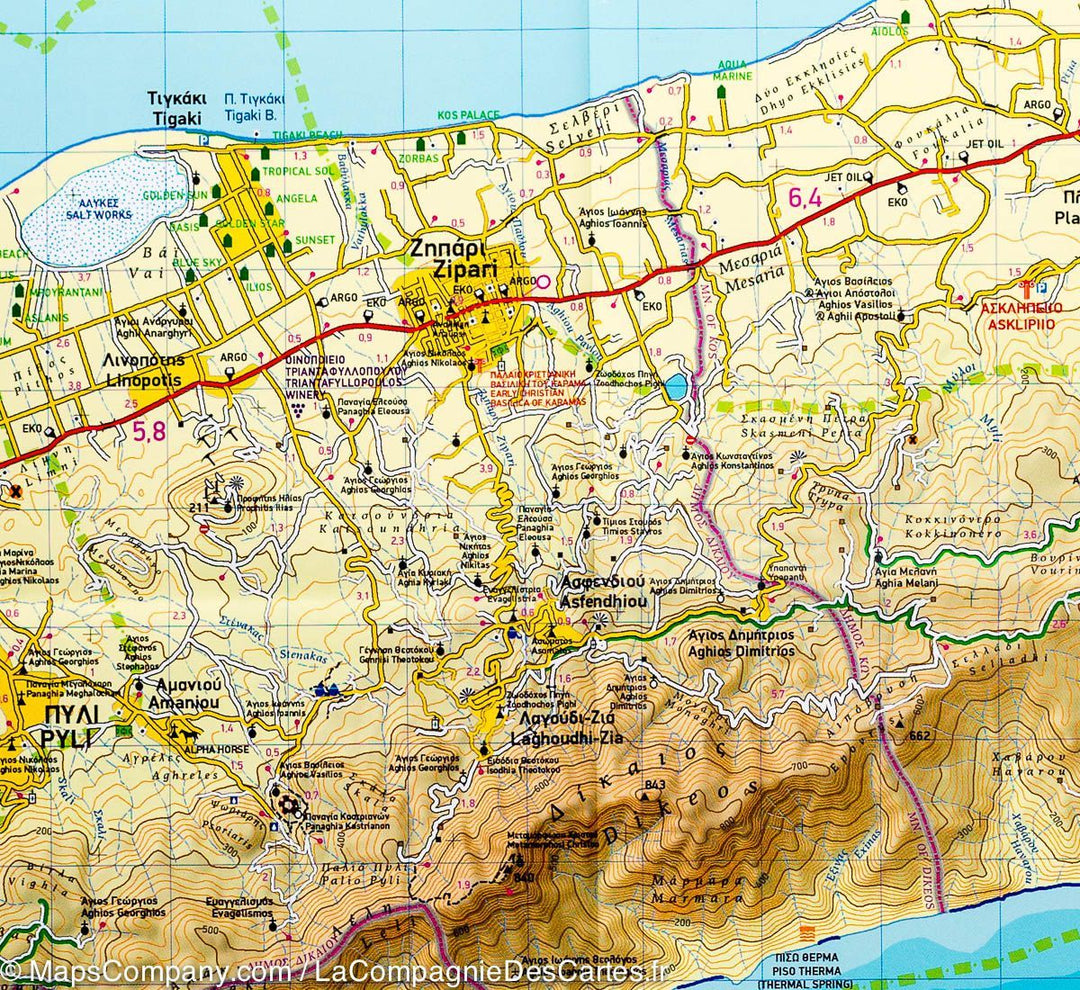 Carte de randonnée - Ile de Kos (Grèce) | Terrain Cartography carte pliée Terrain Cartography 