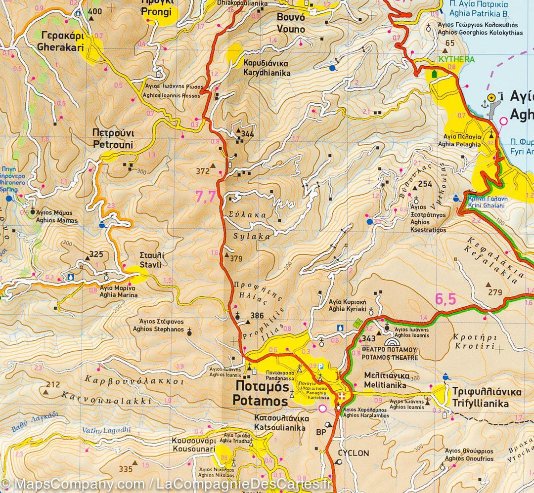 Carte de randonnée - Ile de Kythera (Grèce) | Terrain Cartography carte pliée Terrain Cartography 