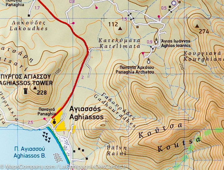 Carte de randonnée - Ile de Naxos (Grèce) | Terrain Cartography carte pliée Terrain Cartography 