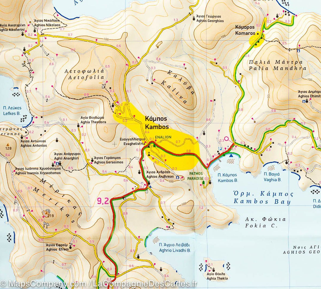 Carte de randonnée - Ile de Patmos (Grèce) | Terrain Cartography carte pliée Terrain Cartography 
