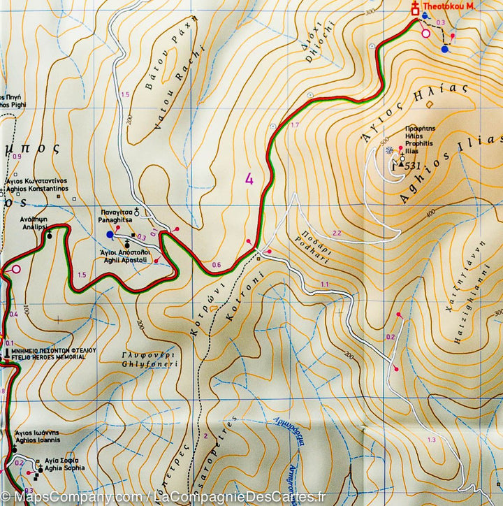 Carte de randonnée - Ile de Psara (Grèce) | Terrain Cartography carte pliée Terrain Cartography 