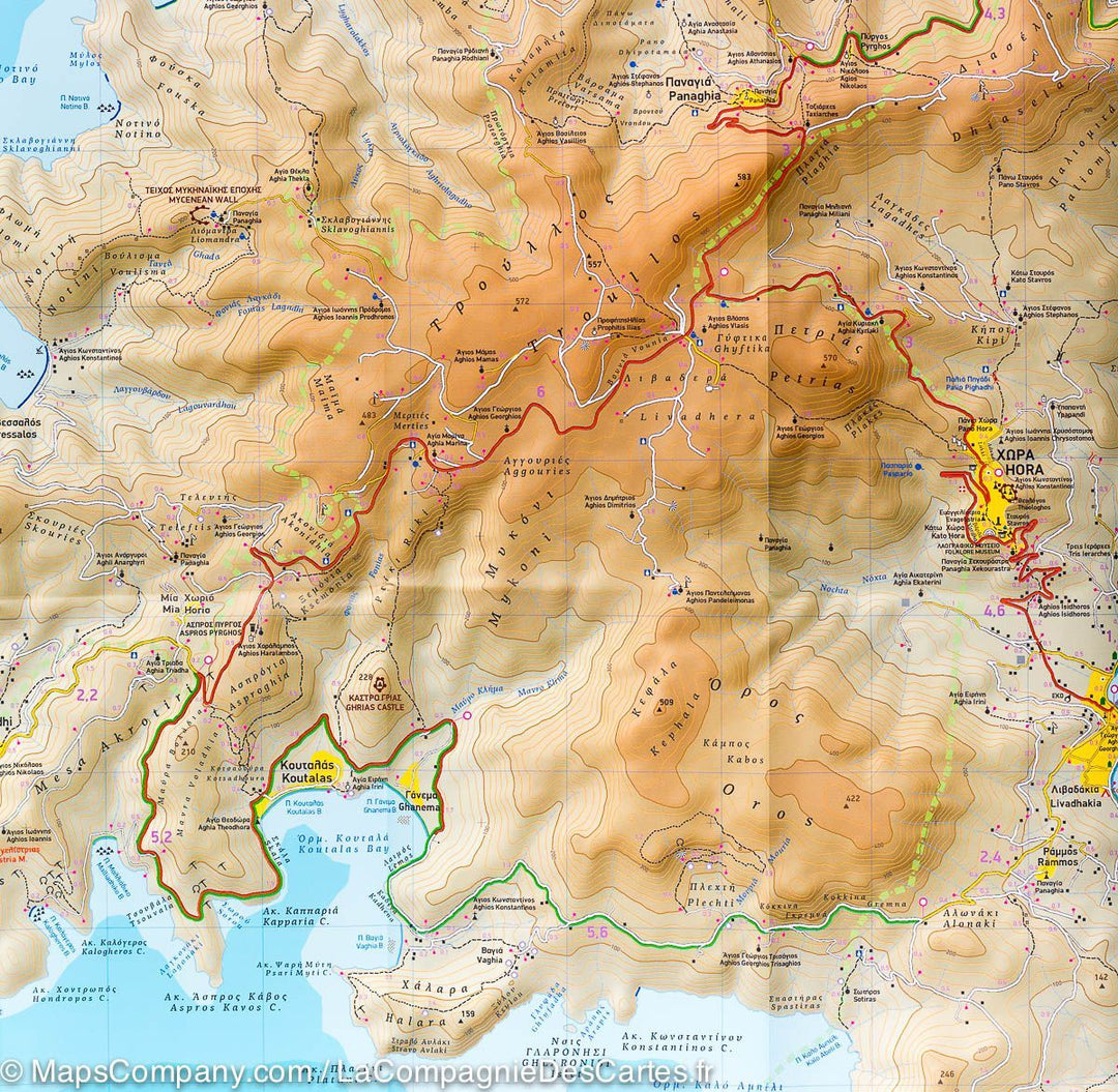 Carte de randonnée - Ile de Serifos (Grèce) | Terrain Cartography carte pliée Terrain Cartography 