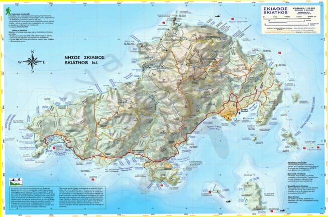 Carte de randonnée - île de Skiathos | Anavasi carte pliée Anavasi 