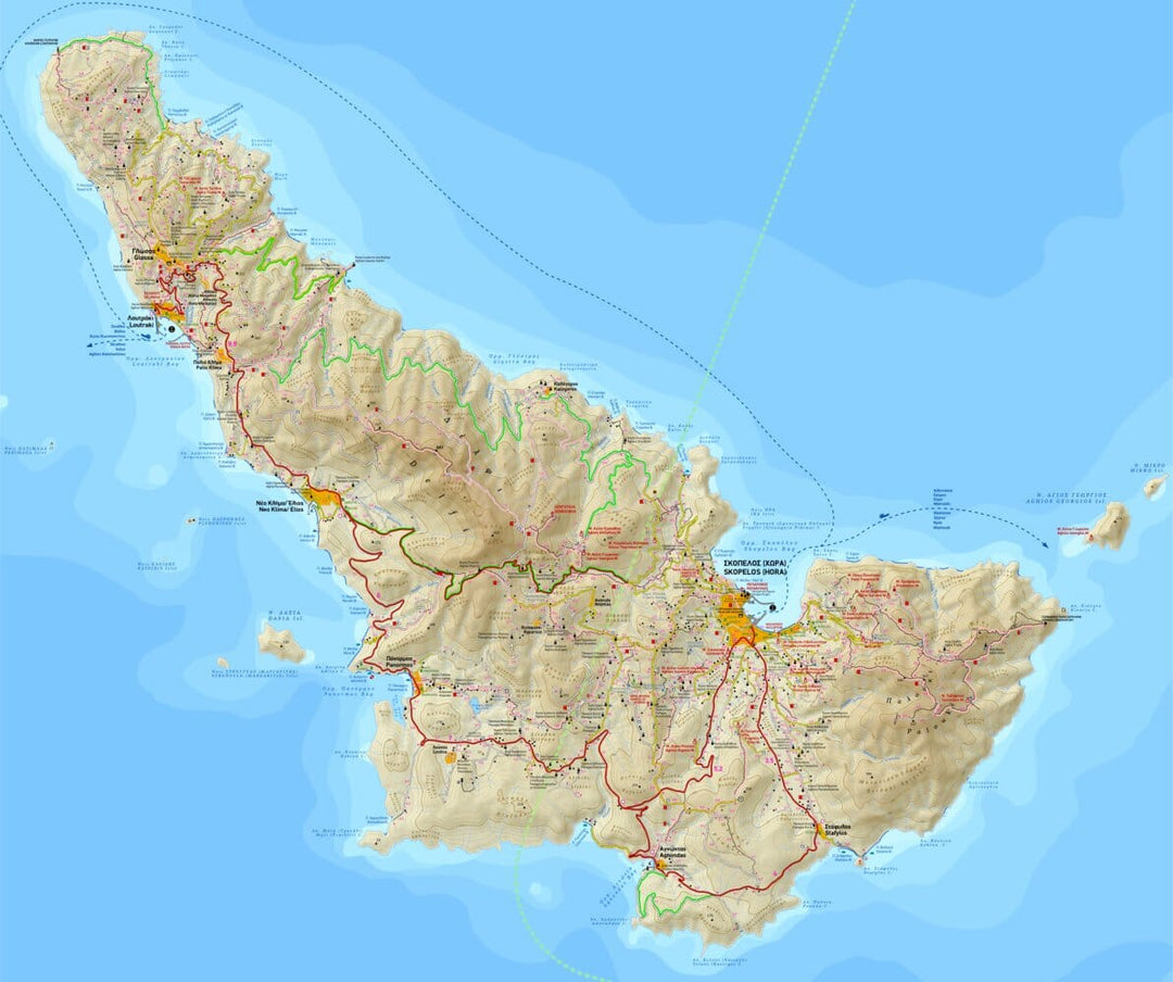 Carte de randonnée - Ile de Skopelos (Grèce) | Terrain Cartography carte pliée Terrain Cartography 
