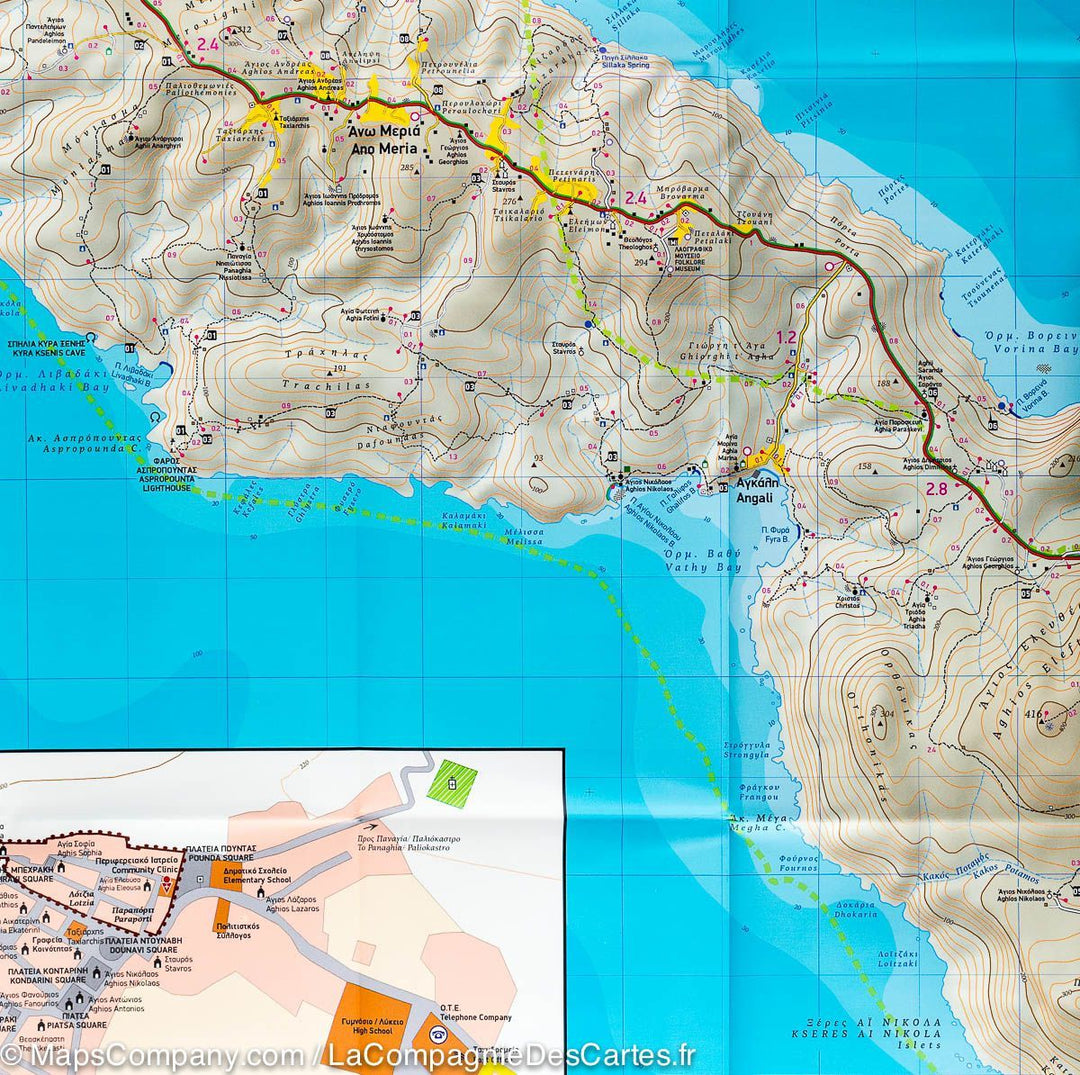 Carte de randonnée - Ile Folegandros (Grèce), n° 316 | Terrain Cartography carte pliée Terrain Cartography 