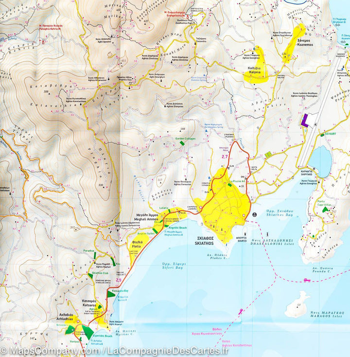 Carte de randonnée - Ile Skiathos (Grèce) | Terrain Cartography carte pliée Terrain Cartography 