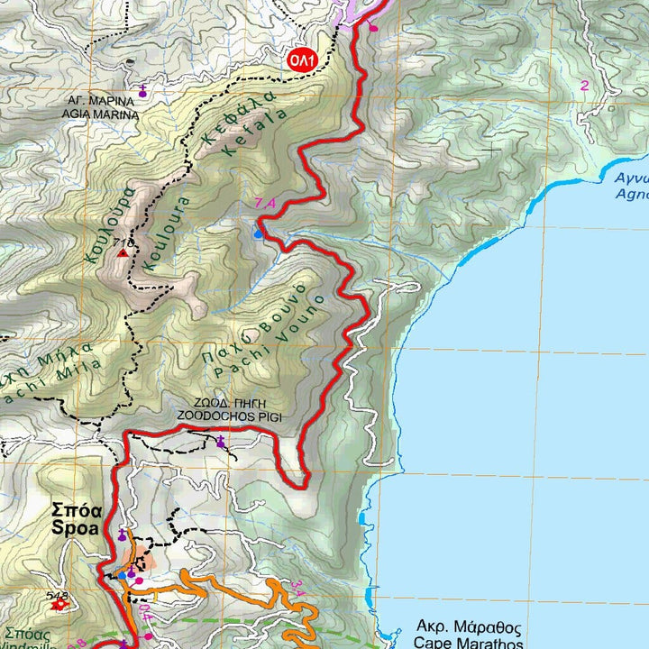 Carte de randonnée - îles de Karpathos & Saria | Anavasi carte pliée Anavasi 