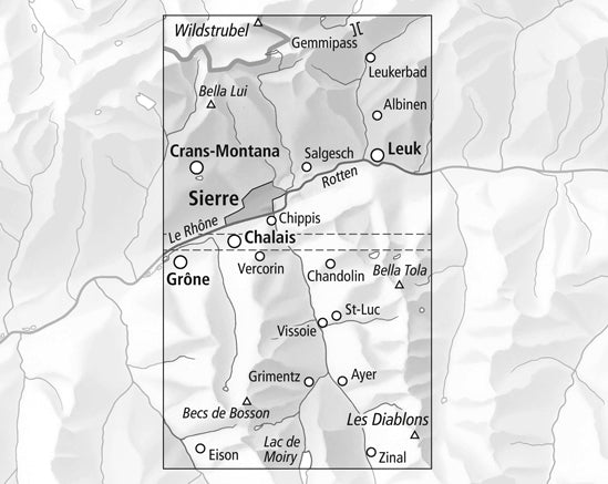 Carte de randonnée imperméable n° 3305T - Craens, Montana (Suisse) | Swisstopo - 1/33 333 carte pliée Swisstopo 