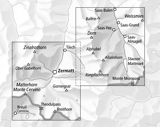 Carte de randonnée imperméable n° 3306T - Zermatt | Swisstopo - 1/33 333 carte pliée Swisstopo 