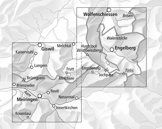 Carte de randonnée imperméable n° 3307T - Titlis (Suisse) | Swisstopo - 1/33 333 carte pliée Swisstopo 
