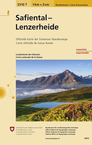 Carte de randonnée imperméable n° 3310T - Safiental, Lenzerheide (Suisse) | Swisstopo - 1/33 333 carte pliée Swisstopo 