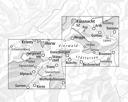 Carte de randonnée imperméable n° 3311T - Pilatus, Rigi (Suisse) | Swisstopo - 1/33 333 carte pliée Swisstopo 