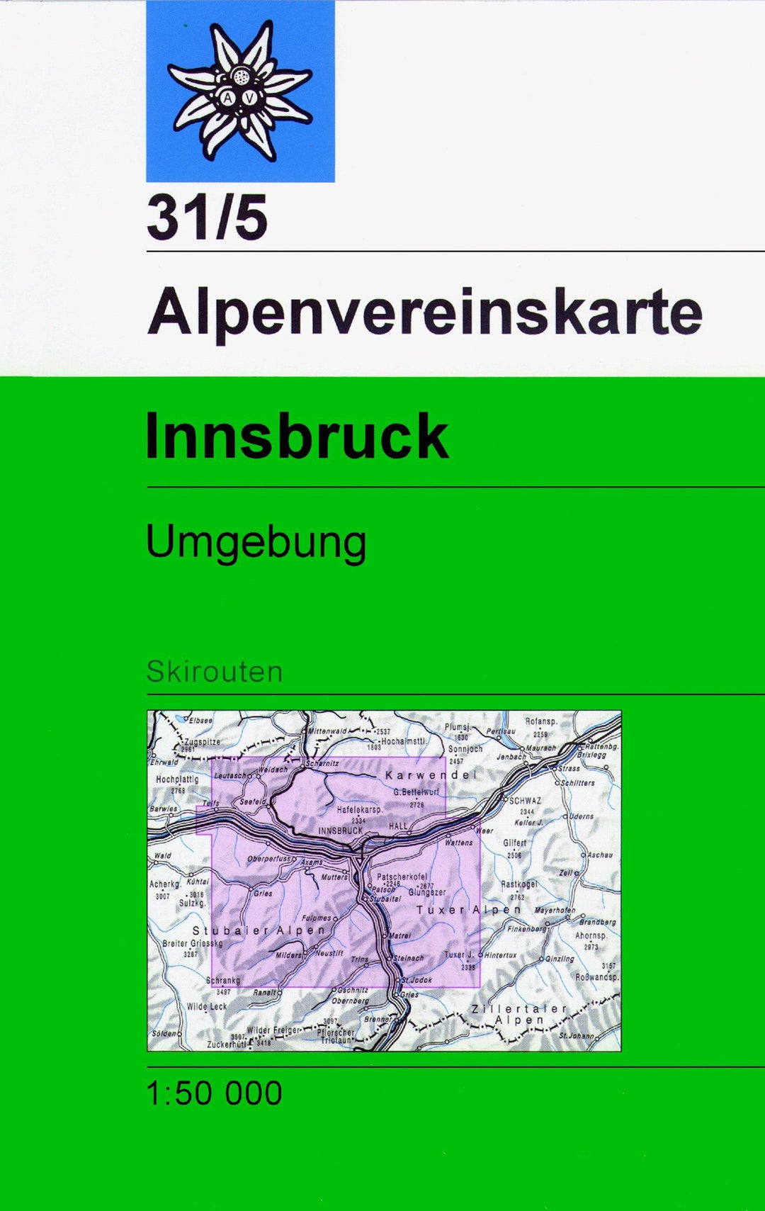 Carte de randonnée - Innsbruck & environs, n° 31/5S (Alpes autrichiennes) | Alpenverein carte pliée Alpenverein 