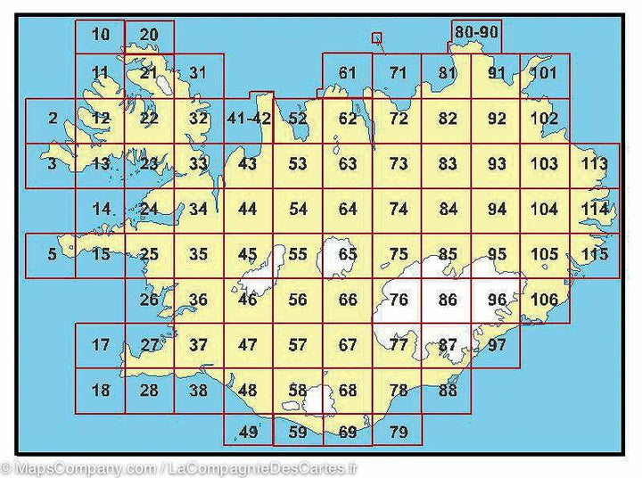 Carte de randonnée Islande - Burfellsheidi 92 | Ferdakort - atlaskort carte pliée Ferdakort 