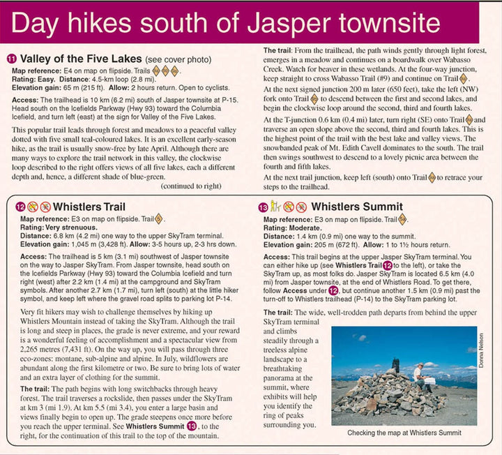 Carte de randonnée - Jasper & Maligne Lake (Alberta) | Gem Trek carte pliée Gem Trek Publishing 