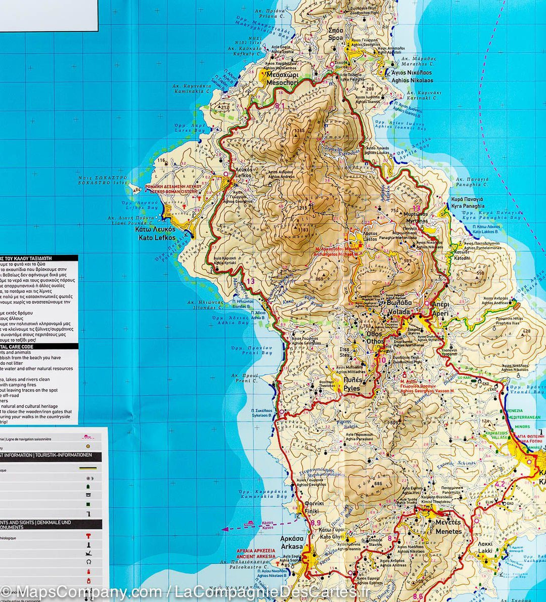 Carte de randonnée - Karpathos & Kasos (Grèce) | Terrain Cartography carte pliée Terrain Cartography 