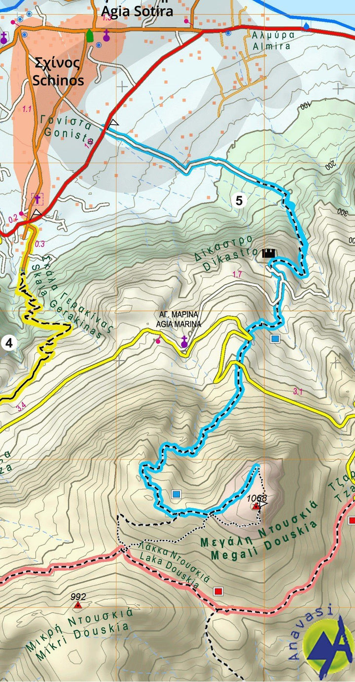 Carte de randonnée - Kitheron, Pateras, Gerania (Attique) | Anavasi carte pliée Anavasi 