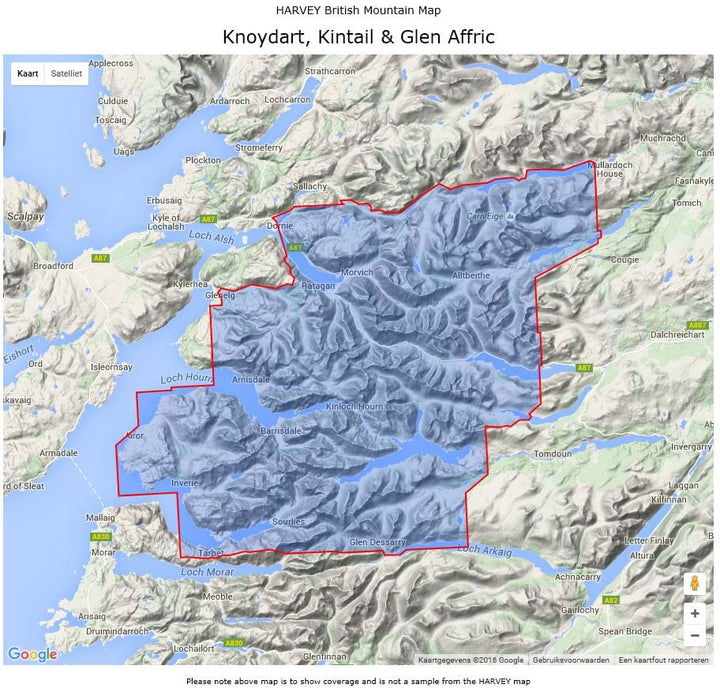 Carte de randonnée - Knoydart, Kintail & Glen Affric XT40 BMM | Harvey Maps - British Mountain carte pliée Harvey Maps 