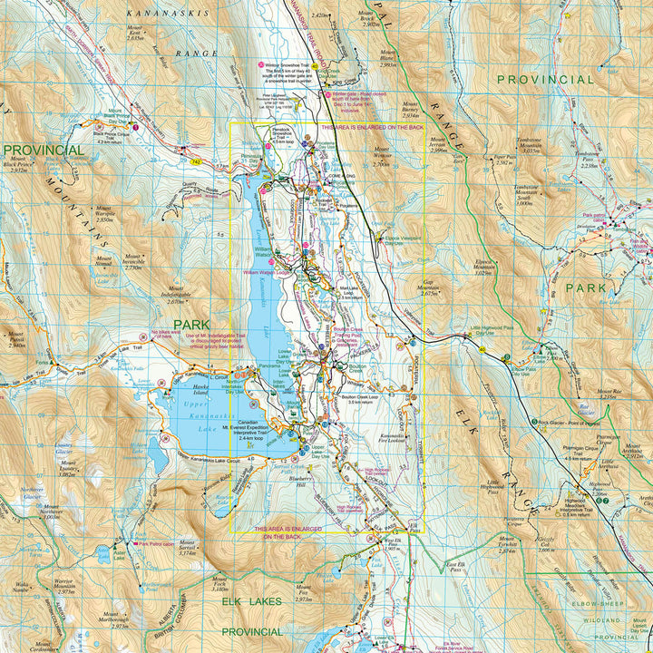 Carte de randonnée - Lacs Kananaskis (Alberta) | Gem Trek carte pliée Gem Trek Publishing 