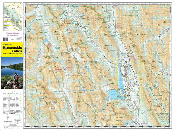 Carte de randonnée - Lacs Kananaskis (Alberta) | Gem Trek carte pliée Gem Trek Publishing 