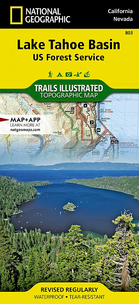 Carte de randonnée - Lake Tahoe Basin (Californie, Nevada), n° 803 | National Geographic carte pliée National Geographic 