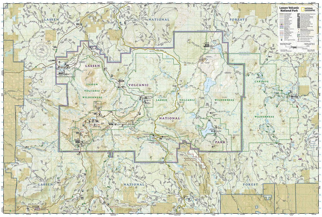 Carte de randonnée - Lassen Volcanic National Park (Californie), n° 268 | National Geographic carte pliée National Geographic 