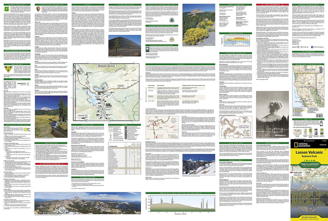Carte de randonnée - Lassen Volcanic National Park (Californie), n° 268 | National Geographic carte pliée National Geographic 