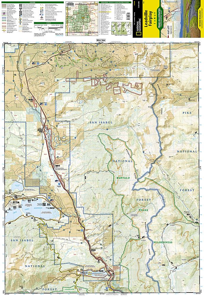 Carte de randonnée - Leadville Fairplay (Colorado), n° 110 | National Geographic carte pliée National Geographic 