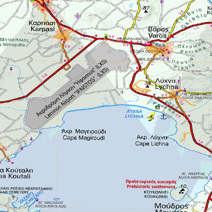 Carte de randonnée - Lemnos | Anavasi carte pliée Anavasi 