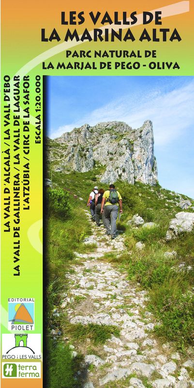 Carte de randonnée - Les Valls de la Marina Alta, Parc naturel de la Majal de Pego, Oliva (Alicante) | Piolet carte pliée Editorial Piolet 