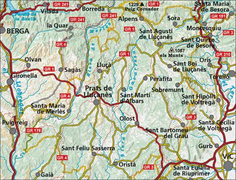 Carte de randonnée - Lluçanes, Parc Fluvial Llobregat (Catalogne) | Alpina carte pliée Editorial Alpina 