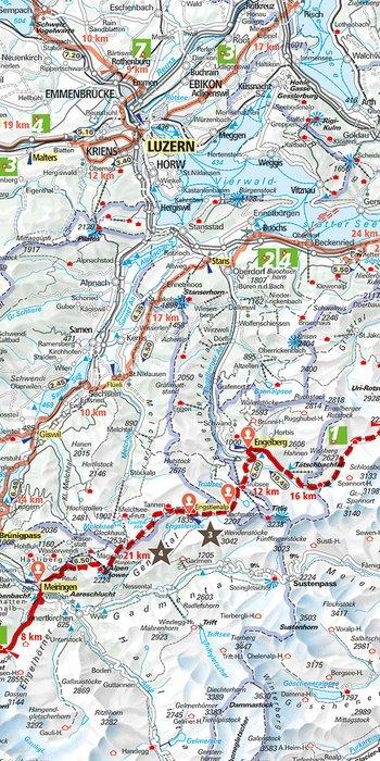 Carte de randonnée longue distance en Suisse | Kümmerly & Frey carte pliée Kümmerly & Frey 