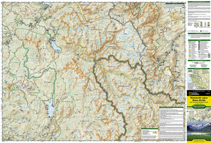Carte de randonnée - Mammoth Lakes - Mono Divide (Californie), n° 809 | National Geographic carte pliée National Geographic 