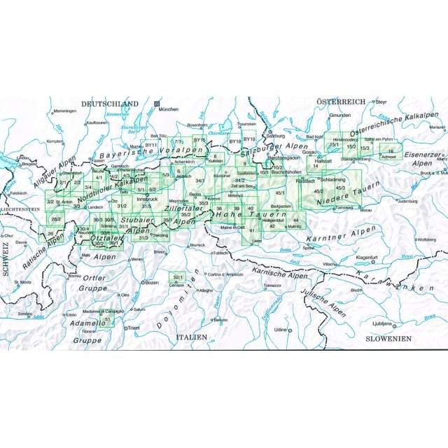 Carte de randonnée - Massif de Wetterstein & Mieminger Ouest n° 4/1 | Alpenverein carte pliée Alpenverein 